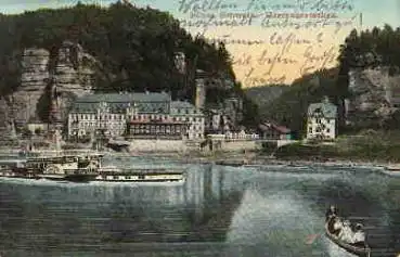 Elbdampfer "Bodenbach" vor Herrnskretschen o 4.1.1913