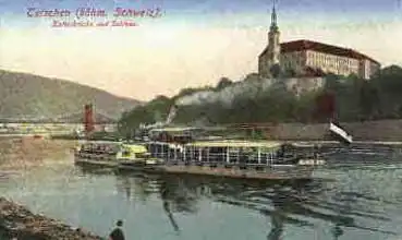 Elbdampfer "Karlsbad" vor Tetschen AK um 1920