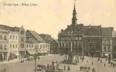 Ceska Lipa Böhmisch Leipa Marktplatz o 19.4.1927