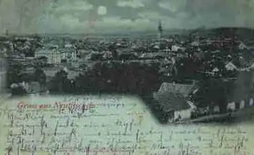 Neutitschein Nový Jičín Mondscheinkarte o 7.10.1898