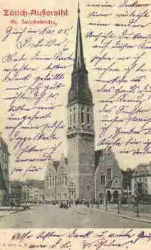 Zürich Außersihl St. Jacobskirche o 14.11.1905
