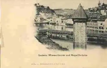 Luzern Wasserturm Kapellbrücke * ca. 1900
