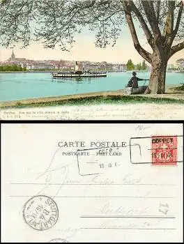Geneve Vue sur la ville depuis la Jetee o Coppet 15.9.1904