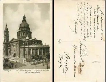Budapest St. Stefans-Kirche o 1.11.1923