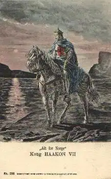 Norwegen König Haakon VII zu Pferde, gebr. ca.1915