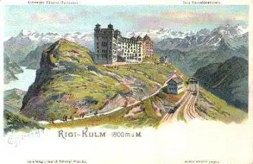 Rigi Kulm Litho Künstlerkarte C. Steinmann *ca. 1900
