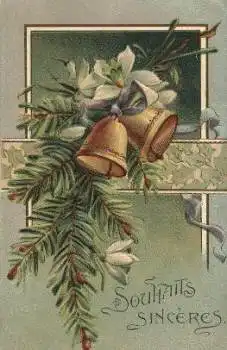 Weihnachten, Glocken, Prägekarte o 1908