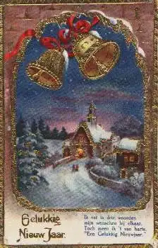 Weihnachten, Glocken Goldschnittpägekarte o 1938