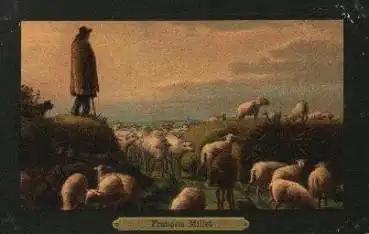 Schafe Künstlerkarte Francois Millet o 1906