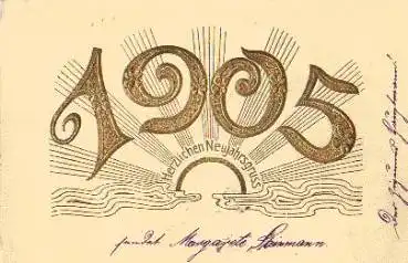 Jahreszahlen 1905 goldpräge karte o 31.12.1904