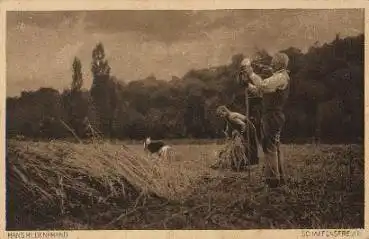 Landwirtschaft, Feldarbeit, Künstlerkarte v. Hans Hildenbrand * ca. 1920