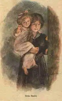 Mutter mit Kind "Gute Nacht," Künstlerkarte * ca. 1930