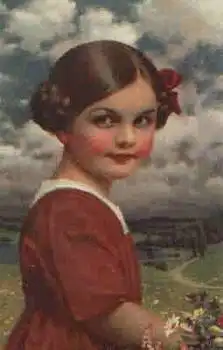 Mädchen Künstlerkarte o 23.8.1921