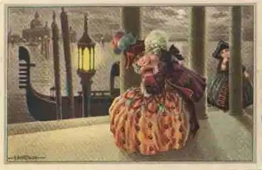 Venedig Kuss Künstlerkarte A. Bertiglia 2455 * ca. 1920
