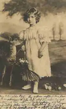 Mädchen mit Reh Echtfotokarte o 13.5.1901