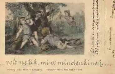 Kinder bei der Jagd Künstlerkarte 5638 o 11.2.1901