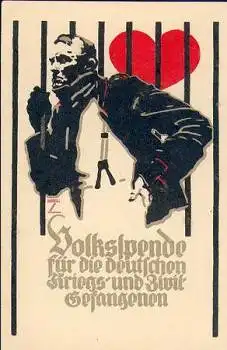 Volksspende für die deutschen Kriegsgefangenen Künstlerkarte Ludwig Hohlwein 1916