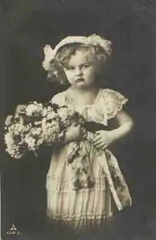 Kind mit Blumen Serienkarte 6376-3 o 4.4.1912