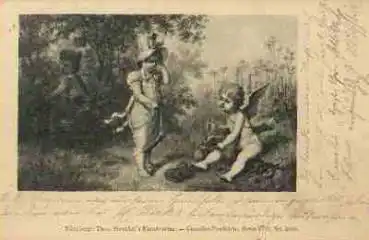 Engel mit Pfeil und Bogen Amor Künstlerkarte 5640 o 24.6.1899