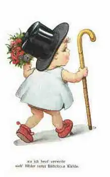 Kind mit Zylinder und Spazierstock * ca. 1920