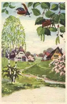 Pfingsten Maikäfer Glückwunschkarte um 1930