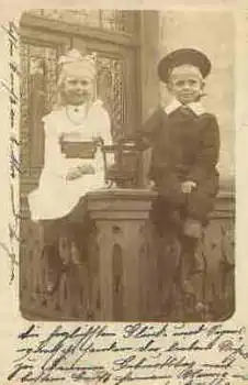 Kinder Junge und Mädchen im Sonntagsanzug o 6.12.1905