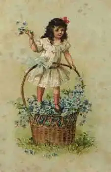 Mädchen im Blumenkorb gebr. ca. 1910