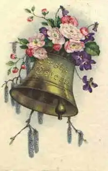 Ostern Glocke mit Blumen o 30.3.1929