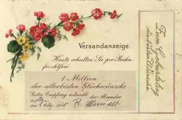 Blumen Geburtstagskarte o 4.8.1930