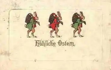 Osterhasen Prägekarte o ca. 1907