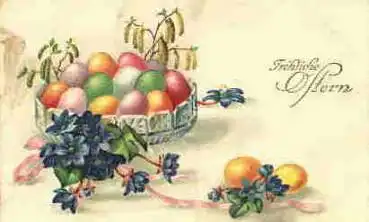 Ostereier Glückwunschkarte um 1930