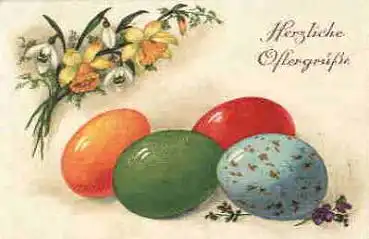 Ostereier mit Schneeglöckchen und Nazissen o 20.4.1935