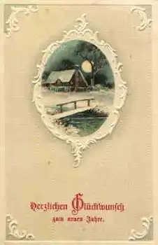 Neujahr Prägekarte o 30.12.1912