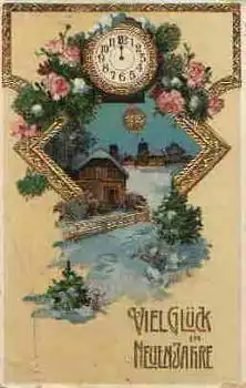 Neujahr Goldschnittprägekarte o um 1910