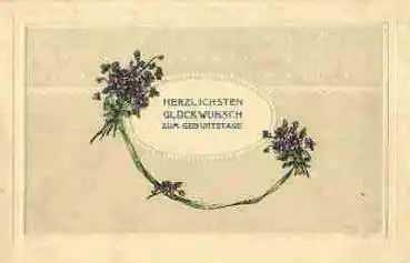 Geburtstag zwei Blumensträuße *ca. 1910
