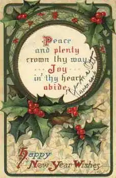 Neujahr Spruch in Eichelblätter USA o 23.12.1911