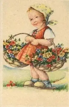 Mädchen mit Blumenkorb *ca. 1940