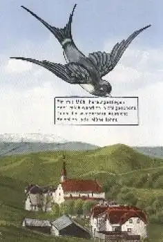 St. Corona Schwalbenkarte mit Spruch * um 1940