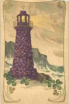 Leuchtturm Jugendstil Litho o 21.5.1904