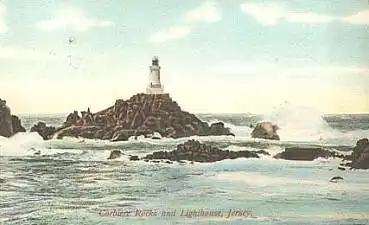 Kanalinsel Jersey Leuchtturm 2 x Michel Nr. 1 o 29.1.1942