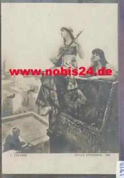 Frauen mit Saz Instrument Künstlerkarte Edouard, o 2.10.1911