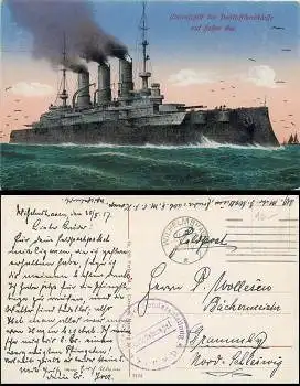 Linienschiff der Deutschlandklasse Marine Feldpost I.WK, II M.D., 4.Kompanie der Sonderabteilung