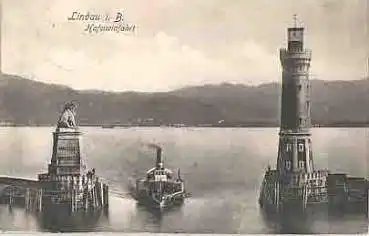 88131 Lindau am Bodensee Leuchturm der Hafeneinfahrt o 25.7.1908