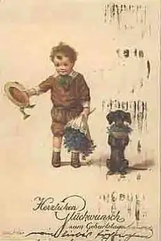 Dackel mit Kind  o 8.8.1919