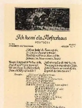 Herbert Roth Liedkarte "Ich kenn ein Försterhaus" Foxtrott *ca. 1950