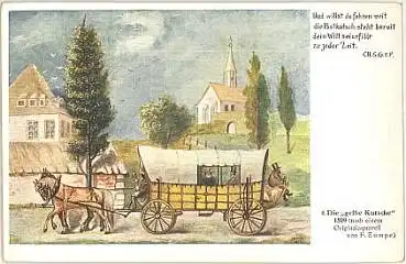 Sächsische Post "Die gelbe Kutsche" 1809 Künstler F. Zumpe * ca.1920