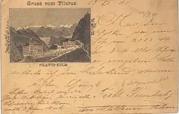 Pilatus-Kulm Vorläuferganzsache 10 Rappen o 14.7.1891