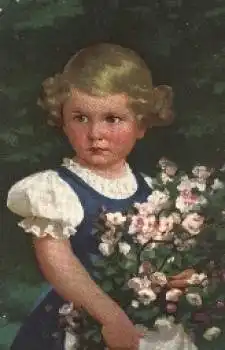 Mädchen´mit Blumen Künstlerkarte * ca. 1920