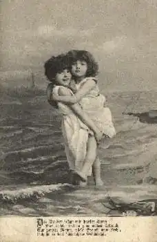 Bruder und Schwester Meer Spruch o ca. 1910