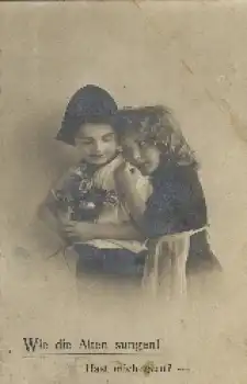 Kinder mit Blumen, Spruch o ca. 1919